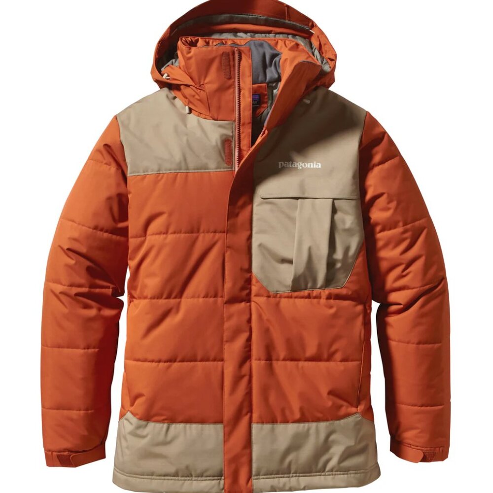 Patagonia Worn Wear Men's Orange Tan Rubicon Rider Insulated Ski Jacket Size L
